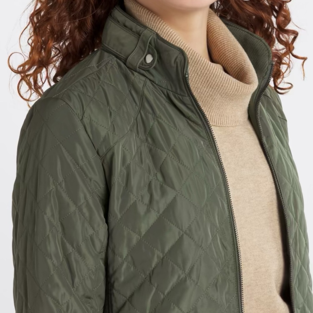 Olive Quilted Women's Jacket - Picture 4 of 10